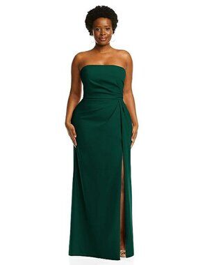 Hunter Green Strapless Crepe Gown Style 6873 Size 12